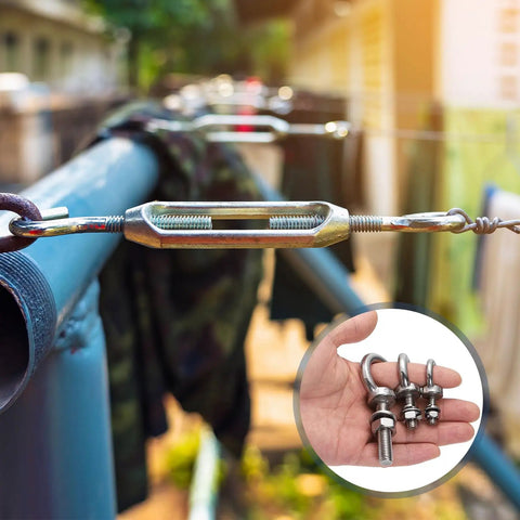 M10 Eye Bolt 50mm Thread Stainless Steel 304 Two Pack With Lock Nuts And Flat Washers for Hanging Hammocks Outdoor Use