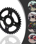 Heavy Duty 40T 40mm Bore Mini Bike Sprocket For 420 Chain Replacement Fit CT200U BT200X MB165 MB200 Baja Warrior TrailMaster Massimo Predator 196cc Go Kart Parts, shown with various mini bikes.