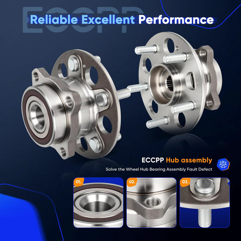 Rear Wheel Hub Bearing Assembly for Honda CR-V 2017-2020 AWD With ABS 5-Lug Direct Fit OE Quality 512632 Drop-In Replacement