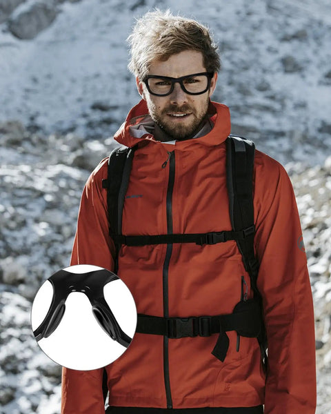 Soft Silicone Eyeglass Nose Pads For Wayfarer And Meta Glasses 8 Pairs No Slip Replacement With Sticky Backing Fits RW4006 4008 Gen 2 RW4012 53mm And 50mm Black shown in use.