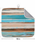 Go To Absorbent Dish Drying Mat 16 By 18 Inches In Vintage Wood Grain With Blue Brown White Painting Finish Microfiber Surface