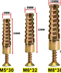 50 Sets Steel Wall Anchor And Screw Kit For Drywall Self Drilling No Prep Installation With Yellow Zinc Plated Carbon Steel Fasteners For Rock Solid Strong Secure Mounts, M5 M6 M8 sizes