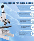 High Power Compound Microscope With 40X To 2500X Magnification For Adults And Kids featuring adjustable knobs and LED lights