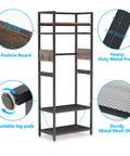 Robust Set Of 10 Heavy Duty Clothes Rack With Shelf And Hanging Rod, showcasing heavy-duty metal frame and E1 particle board.