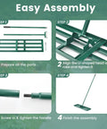 Easy assembly steps for Heavy Duty Lawn Leveling Rake With Ergonomic 67 Inch Handle For Soil And Lawn Care, Wide 30 Inch By 10 Inch Landscape Rake