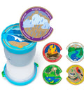 Durable Light And Sound Camping Lantern Toy With Six Color Modes And Cool Sound Effects For Kids, includes scene cards