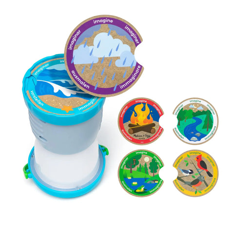 Durable Light And Sound Camping Lantern Toy With Six Color Modes And Cool Sound Effects For Kids, includes scene cards