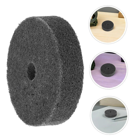 6 Pieces Nylon Buffing Wheels For Metal Finishing And Furniture Polishing With 75Mm Size And 10mm Hole Diameter viewed from side with hole