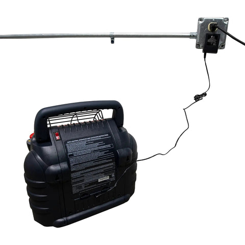 6 Volt Power Adapter For Big Buddy Heater And Tough Buddy AC Outlet Power Supply connected to heater