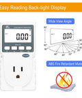 Plug In Kilowatt Watt Meter For Home Energy Monitoring Easy To Use 220V 16A with backlit display and fire retardant material