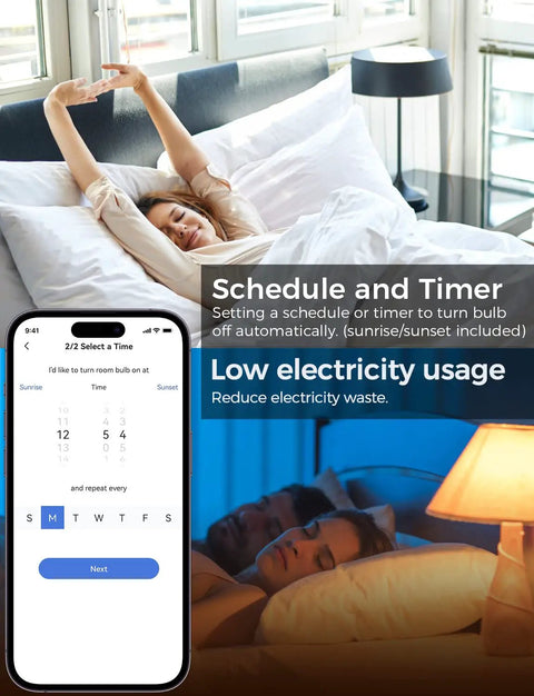 Smart LED Bulbs 2 Pack Works With Apple HomeKit Siri Alexa Google Assistant RGBWW Color Changing Dimmable with Timer App