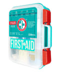 Be Smart Get Prepared first aid kit, teal case with red latches, 326 pieces