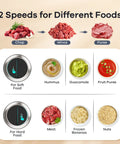 Two Bowls 450W Food Processor With Meat Grinder And Veggie Chopper with two-speed settings for soft and hard foods.