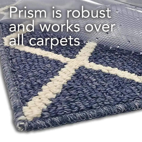 Premium Heavy Duty Floor Runner Protector For Carpeted Floors With Skid Resistant Grippers And Clear Vinyl Shield Prism Finish 27 Inch By 6 Foot Rug Protector For Busy Hallways And High Traffic Areas Made In USA