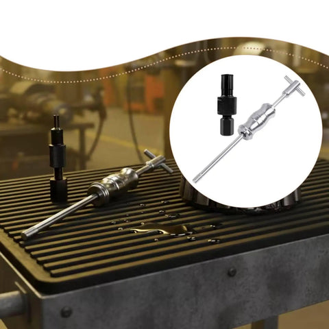 Pro Choice Blind Hole Bearing Puller Extractor Kit Removal Tool For Auto Car Repair Fits Sizes From 20mm To 24mm Solid Grip Works Great On Bushings And Gears Easy Setup Ensures You Get It Done Fast And Simple For Real Pros Who Want Quick Results Fast. black alloy steel blind hole bearing puller kit with rod and collets