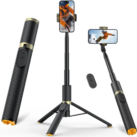 All In One Phone Tripod And Selfie Stick With Remote For iPhone And Android Ultra Portable And Lightweight 62 Inch Extendable Travel Stand
