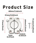 Snag This Set Of Two Heavy Duty Zinc Alloy Table Buckle Connectors showing detailed dimensions for secure desk splicing.