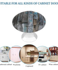 Nautical Wood Plank Cabinet Knobs With Screws Dope Round Crystal Glass Pulls On Stainless Steel Base 2 Pack, shown on cabinet doors display