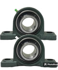 Self Aligning Pillow Block Mounted Bearing 3/4 Inch Bore, Cast Iron Housing With Alloy Steel 52100 Insert, 2 Pack Front View