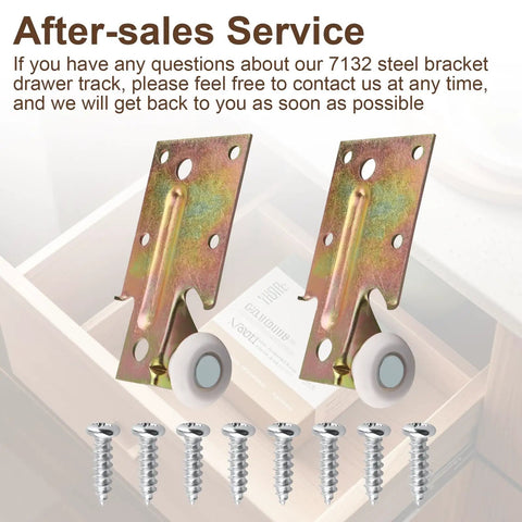 Heavy Duty Single Track Drawer Replacement With Sturdy Steel Bracket And Smooth Gliding Plastic Wheels For Cabinetry No Fuss Setup Two Piece Hardware Kit