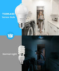 3 Pack Motion Sensor LED Bulbs A19 E26 13W 100W Equivalent Dusk To Dawn Light 5000K Daylight Infrared PIR Sensor Indoor Outdoor Security For Garage Porch Stairs Weatherproof Easy Install in laundry room comparison