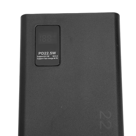 Reliable Mini UPS Battery Backup With 4050Mah Capacity And 3A Output To Keep Your Router And Security Cameras Staying Unbothered And Running Smooth Through Any Blackout, showing black power bank with digital display.