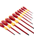 Insulated Screwdriver Set For Electricians Slotted Phillips And Inch Drive 1000 Volt Rated 15 Piece With Soft Grip Handle