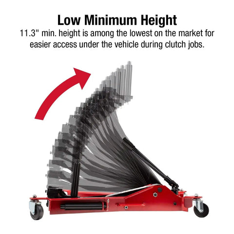 Heavy Duty 300 Pound Clutch Jack With Dual Spline Shafts And Swivel Saddle Built Tough For Easy Transmission Install And No Sweat Undercarriage Work
