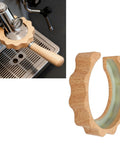 58mm Group Head Cover With Anti Scalding Heat Shield For E61 Coffee Machines Beech Wood Color ABS Material Brew Head Guard