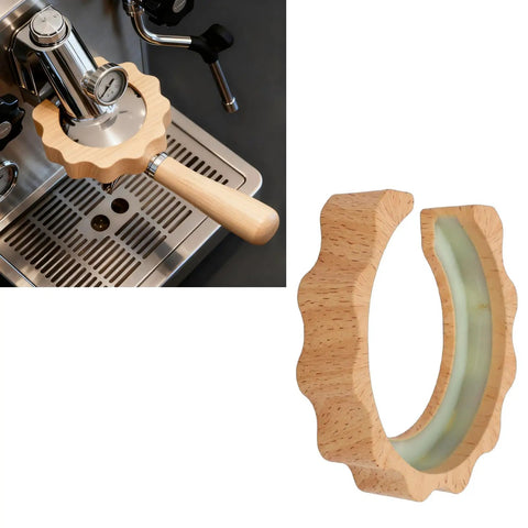 58mm Group Head Cover With Anti Scalding Heat Shield For E61 Coffee Machines Beech Wood Color ABS Material Brew Head Guard