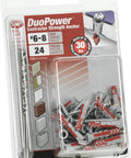 Universal Dual Action Nylon Wall Anchors For Drywall And Solid Surfaces Fits Four To Six Screw Sizes One Inch Long packaging with components