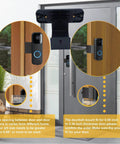 Anti-Theft Doorbell Mounting Bracket Kit for Video Doorbell Installation on office entry doors with size guide overlay