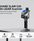 Handheld LiDAR Scanner Pro Grade For 3D Mapping And Architecture Scanning With 1 Inch Sensor And 70 Meter Range displayed on table.