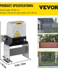 Heavy Duty Automatic Sliding Gate Opener Rigged With Two Remotes And 500W Silent Copper Motor For Driveways Up To 3100 Lbs shown with specifications.