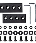 Sliding Barn Door Hardware Connecting Adaptor Set Of 2 3.15 Inch Metal Joining Plate Repair Fastener Carbon Steel Matte Black