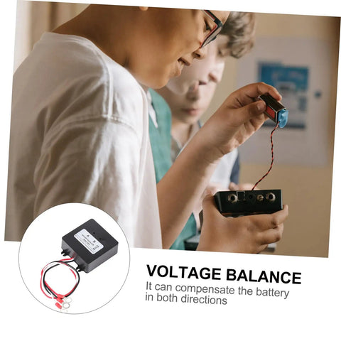 Two individuals working with the Zero Fluff 24V Heavy Duty Battery Equalizer Voltage Balancer for accurate cell balancing.