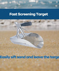 Heavy Duty Sand Scoop For Metal Detecting With Long Handle Stainless Steel Detector Shovel For Beach Treasure Hunting Tough As Nails Rust