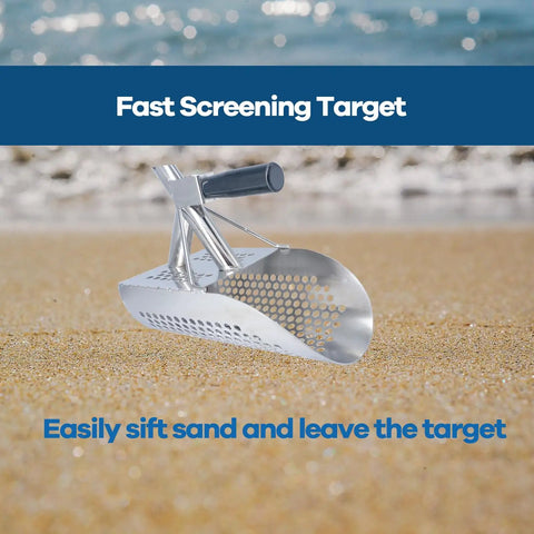 Heavy Duty Sand Scoop For Metal Detecting With Long Handle Stainless Steel Detector Shovel For Beach Treasure Hunting Tough As Nails Rust