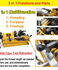 Rock Solid Electric Pipe Threader Machine For Cutting Threading And Trimming Half To Three Inch Conduit with multifunctional design.