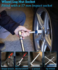 Wheel Lock Removal Kit For BMW 21 Piece Wheel Lock Key Set being used to remove BMW wheel lug nut with 17 mm impact socket