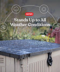 Outdoor Resin Horizontal Storage Cabinet For Trash Cans And Garden Tools, Weather-Resistant 30 Cu Ft Capacity