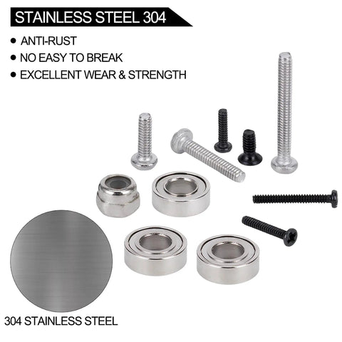 Axial 120Pcs RC Screw Kit With Bearings For SCX30 Crawler Upgrade Set including stainless steel screws and bearings with anti-rust features.