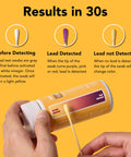 Lead Test Kit With Vinegar For Home Surfaces, 30 Rapid Swabs, 30 Second Results, screen showing swab color changes