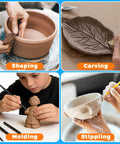 Air Dry Clay Glaze And 25 Piece Tool Kit With Gloss Varnish Protectant for shaping, carving, molding, and stippling crafts