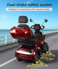 Heavy Duty Mobility Scooter For Seniors With 450 Lb Capacity, 500W Motor, 12 MPH Top Speed, 25 To 37 Mile Range, USB Charging Port