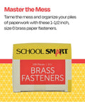 Top Shelf Brass Plated Fasteners 1-1/2 Inches Size 6 Bulk Pack Of 100 Heavy Duty Binding Pins for organizing paperwork.