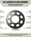 Beefed Up 64T Rear Wheel Sprocket For 35 Chain Compatible Black Hardened Steel Sprocket For Mini Bikes Pit Bikes And Electric Bikes Laser Etched Logo Replacement Rear Sprocket