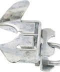 Chain Link Fence Butterfly Gate Latch 1 3/8" x 2" (1 7/8" OD) in silver metal finish, showcasing latch mechanism.