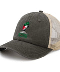 I Stand With Palestine Dope Adjustable Trucker Hat with mesh back and custom design, side view