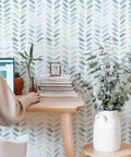 Interior with Green And White Peel And Stick Wallpaper Boho Herringbone Self Adhesive Contact Paper For Cabinets And Walls Waterproof.